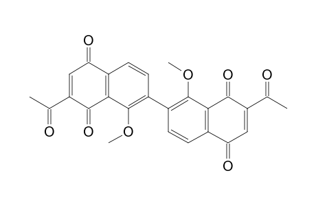 2-Acetyl-7-(7-acetyl-1-methoxy-5,8-dioxo-2-naphthalenyl)-8-methoxynaphthalene-1,4-dione