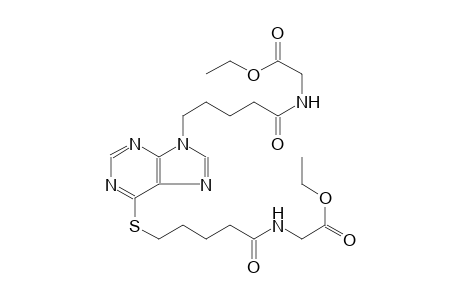 ethyl ({5-[(9-{5-[(2-ethoxy-2-oxoethyl)amino]-5-oxopentyl}-9H-purin-6-yl)sulfanyl]pentanoyl}amino)acetate