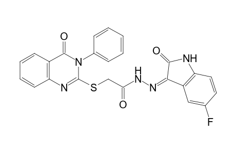 3-[[(3-phenyl-4(3H)-quinazolinone-2-yl)mercaptoacetyl]hydrazono]-1H-5-fluoro-2-indolinone
