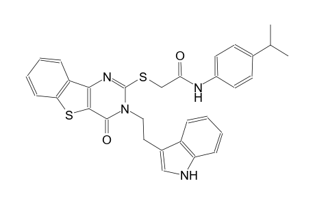 2-({3-[2-(1H-indol-3-yl)ethyl]-4-oxo-3,4-dihydro[1]benzothieno[3,2-d]pyrimidin-2-yl}sulfanyl)-N-(4-isopropylphenyl)acetamide