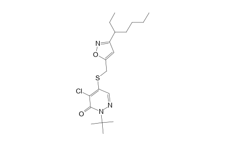 3(2H)-Pyridazinone, 4-chloro-2-(1,1-dimethylethyl)-5-[[[3-(1-ethylpentyl)-5-isoxazolyl]methyl]thio]-