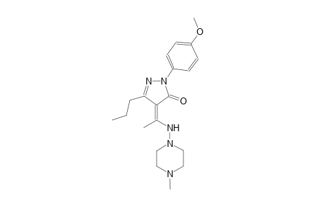 3H-pyrazol-3-one, 2,4-dihydro-2-(4-methoxyphenyl)-4-[1-[(4-methyl-1-piperazinyl)amino]ethylidene]-5-propyl-, (4Z)-
