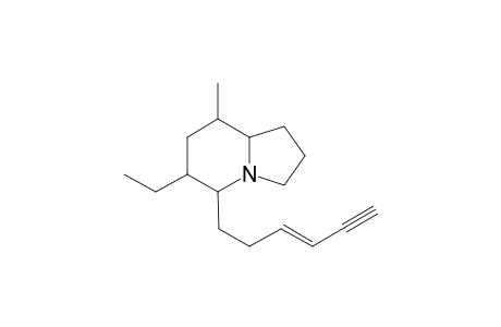 8-Methyl-6-ethyl-5-(3'-hexen-5'-yn-1'-yl)-indolizidine