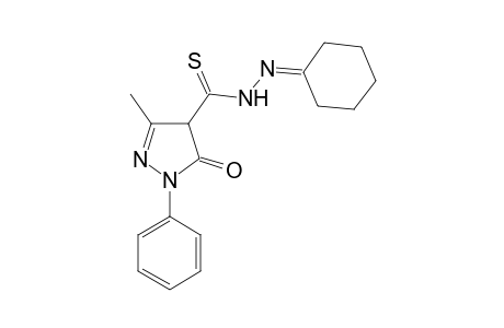 N1-Cyclohexylidene-3,4-dihydro-3-methyl-5-oxo-1-phenylpyrazol-4-thiocarbohydrazide