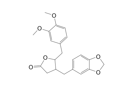 (3S*,4R*)-3-[3,4-(Methylenedioxy)benzylidene]-4-(3,4-dimethoxybenzyl)-.gamma.-butyrolactone