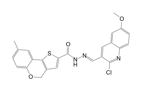 N'-[(E)-(2-chloro-6-methoxy-3-quinolinyl)methylidene]-8-methyl-4H-thieno[3,2-c]chromene-2-carbohydrazide