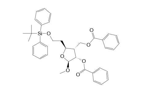 2-BENZOYL-3-BENZOYLOXYMETHYL-6-TERT.-BUTYLDIPHENYLSILYL-3,5-DIDEOXY-1-O-METHYL-BETA-ALLO-FURANOPYRANOSIDE