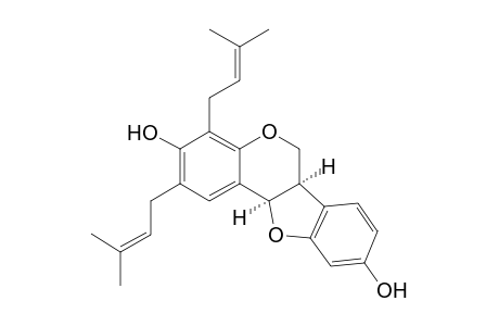 Eryvarin J [6aR,11aR)-3,9-Dihydroxy-2,4-di(3,3-dimethylallyl)pterocarpan]