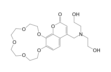 20-{(Bis-(2-hydroxy-ethyl)-amino)-methyl}-2,5,8,11,14,17-hexaoxa-tricyclo(13.8.0.0(16,21))tricosa-1(23),15,19,21-tetraen-18-one
