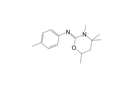 N-(4-Methylphenyl)-N-[(2E)-3,4,4,6-tetramethyl-1,3-oxazinan-2-ylidene]amine