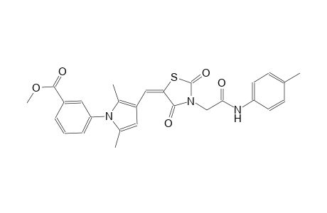 methyl 3-[3-((E)-{2,4-dioxo-3-[2-oxo-2-(4-toluidino)ethyl]-1,3-thiazolidin-5-ylidene}methyl)-2,5-dimethyl-1H-pyrrol-1-yl]benzoate