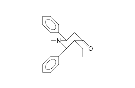 1-Aza-1-methyl-2E,6E-diphenyl-3E-ethyl-4-cyclohexanone