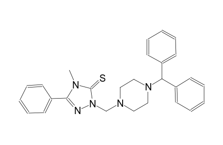 3H-1,2,4-triazole-3-thione, 2-[[4-(diphenylmethyl)-1-piperazinyl]methyl]-2,4-dihydro-4-methyl-5-phenyl-
