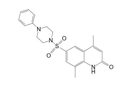 2(1H)-Quinolinone, 4,8-dimethyl-6-[(4-phenyl-1-piperazinyl)sulfonyl]-