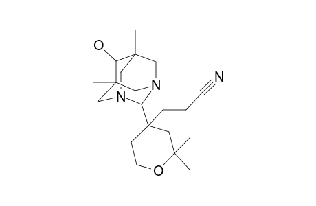 3-(4-{6-Hydroxy-5,7-dimethyl-1,3-diazatricyclo[3.3.1.1{3,7}]decan-2-yl}-2,2-dimethyloxan-4-yl)propanenitrile