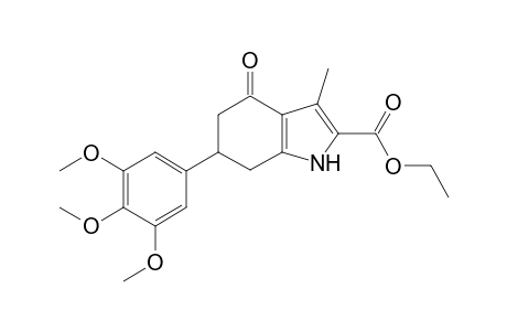 1H-Indole-2-carboxylic acid, 3-methyl-4-oxo-6-(3,4,5-trimethoxyphenyl)-4,5,6,7-tetrahydro-, ethyl ester