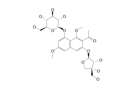 CASSITTOROSIDE;2-ACETYL-3-O-BETA-D-APIOFURANOSYLOXY-8-O-BETA-D-GLUCOPYRANOSYLOXY-1,6-DIMETHOXYNAPHTHALENE