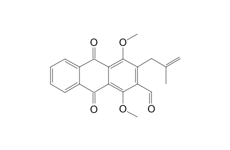 2-FORMYL-1,4-DIMETHOXY-3-(2'-METHYLPROP-2'-ENYL)-ANTHRAQUINONE