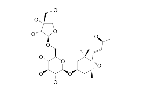 3-HYDROXY-5,6-EPOXY-BETA-IONOL-3-O-BETA-APIOFURANOSYL-(1->6)-BETA-D-GLUCOPYRANOSIDE