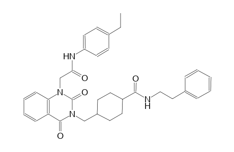 4-[(1-[2-(4-ethylanilino)-2-oxoethyl]-2,4-dioxo-1,4-dihydro-3(2H)-quinazolinyl)methyl]-N-(2-phenylethyl)cyclohexanecarboxamide