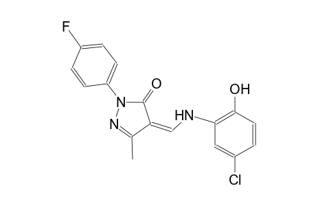 (4Z)-4-[(5-chloro-2-hydroxyanilino)methylene]-2-(4-fluorophenyl)-5-methyl-2,4-dihydro-3H-pyrazol-3-one