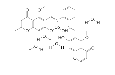 [(6-{[(2-{[(7-hydroxy-5-methoxy-2-methyl-4-oxo-4H-chromen-6-yl)methylidene]amino}phenyl)imino]methyl}-5-methoxy-2-methyl-4-oxo-4H-chromen-7-yl)oxy]cobaltol tetrahydrate