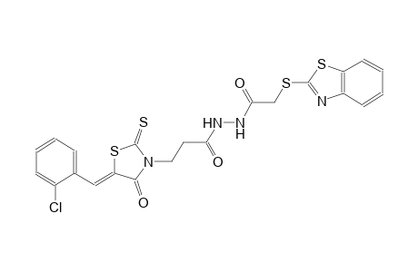 2-(1,3-benzothiazol-2-ylsulfanyl)-N'-{3-[(5Z)-5-(2-chlorobenzylidene)-4-oxo-2-thioxo-1,3-thiazolidin-3-yl]propanoyl}acetohydrazide