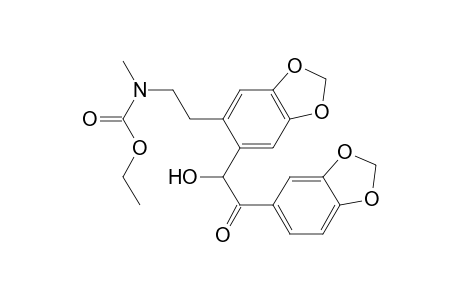 2-Hydroxy-2-(2-[.beta.-(N-ethoxycarbonyl-N-methyl)aminoethyl]-4,5-methylenedioxyphenyl)-1-(3,4-methylenedioxyphenyl)-ethanone