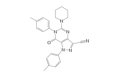 3-Cyano-5-(piperidin-1-yl)-1,6-di(p-tolyl)-1H-pyrazolo[4,3-d]pyrimidin-7(6H)-one