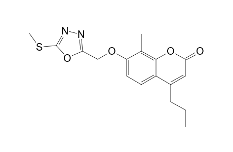 7-[(5-Methylthio-1,3,4-oxadiazol-2-yl)methoxy]-8-methyl-4-propyl-2H-1-benzopyran-2-one