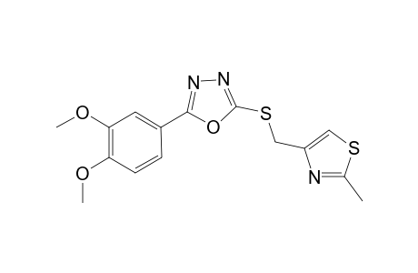 2-(3,4-dimethoxyphenyl)-5-{[(2-methyl-1,3-thiazol-4-yl)methyl]sulfanyl}-1,3,4-oxadiazole