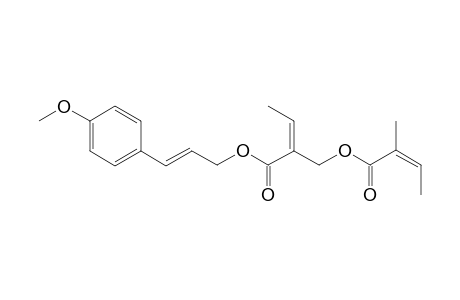 3'-(p-Methoxyphenyl)-2'-propen-1'-yl 2-[-methyl-2"-butenyl)oxymethyl]-butenoate