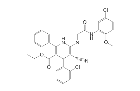 ethyl 6-{[2-(5-chloro-2-methoxyanilino)-2-oxoethyl]sulfanyl}-4-(2-chlorophenyl)-5-cyano-2-phenyl-1,4-dihydro-3-pyridinecarboxylate