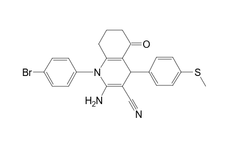 2-Amino-1-(4-bromophenyl)-4-(4-methylsulfanylphenyl)-5-oxo-4,6,7,8-tetrahydroquinoline-3-carbonitrile