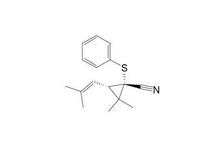 trans-2,2-Dimethyl-3-(2-methyl-1-propenyl)-1-(phenylthio)cyclopropane-1-carbonitrile