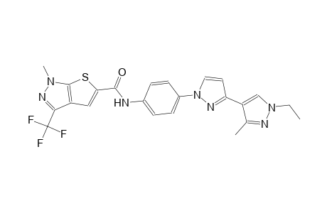 N-(4-(1'-ethyl-3'-methyl-1H,1'H-[3,4'-bipyrazol]-1-yl)phenyl)-1-methyl-3-(trifluoromethyl)-1H-thieno[2,3-c]pyrazole-5-carboxamide
