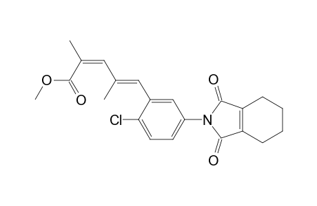 2,4-Pentadienoic acid, 5-[2-chloro-5-(1,3,4,5,6,7-hexahydro-1,3-dioxo-2H-isoindol-2-yl)phenyl]-2,4-dimethyl-, methyl ester
