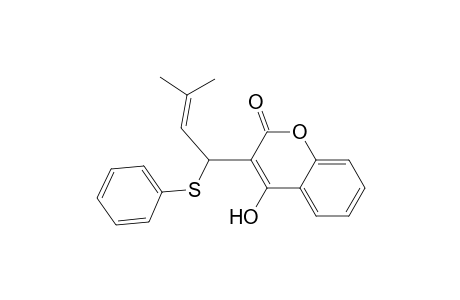 2H-1-Benzopyran-2-one, 4-hydroxy-3-[3-methyl-1-(phenylthio)-2-butenyl]-