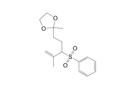 1,3-Dioxolane, 2-methyl-2-[4-methyl-3-(phenylsulfonyl)-4-pentenyl]-