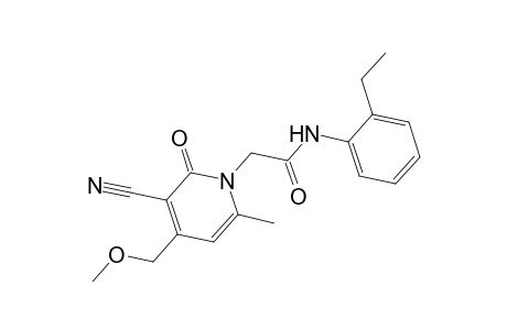 1-Pyridineacetamide, 3-cyano-N-(2-ethylphenyl)-1,2-dihydro-4-(methoxymethyl)-6-methyl-2-oxo-