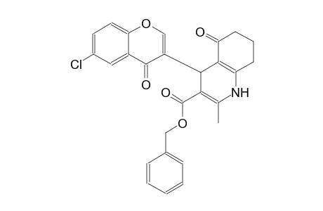 3-quinolinecarboxylic acid, 4-(6-chloro-4-oxo-4H-1-benzopyran-3-yl)-1,4,5,6,7,8-hexahydro-2-methyl-5-oxo-, phenylmethyl ester