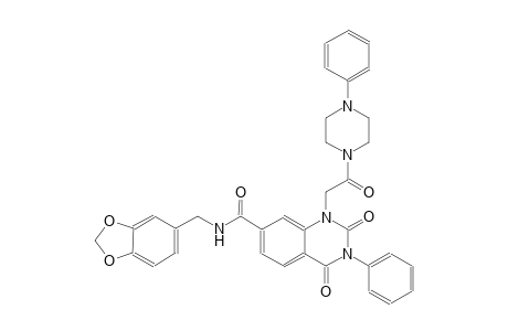 7-quinazolinecarboxamide, N-(1,3-benzodioxol-5-ylmethyl)-1,2,3,4-tetrahydro-2,4-dioxo-1-[2-oxo-2-(4-phenyl-1-piperazinyl)ethyl]-3-phenyl-