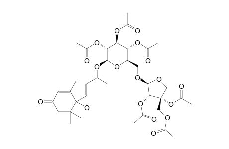 (E)-6,9-DIHYDROXYMEGASTIGMA-4,7-DIEN-3-ONE-9-O-BETA-D-APIOFURANOSYL-(1->6)-O-BETA-D-GLUCOPYRANOSIDE-HEXAACETATE