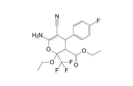 Ethyl 6-amino-5-cyano-2-ethoxy-4-(4-fluorophenyl)-2-trifluoromethyl-3,4-dihydro-2H-pyran-3-carboxylate