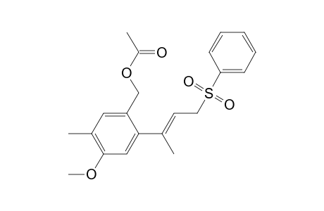 Benzenemethanol, 4-methoxy-5-methyl-2-[1-methyl-3-(phenylsulfonyl)-1-propenyl]-, acetate, (E)-