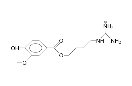 3-Methoxy-4-hydroxy-benzoic acid, guanidino-butyl ester cation