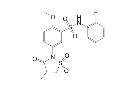 benzenesulfonamide, N-(2-fluorophenyl)-2-methoxy-5-(4-methyl-1,1-dioxido-3-oxo-2-isothiazolidinyl)-