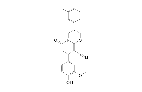2H,6H-pyrido[2,1-b][1,3,5]thiadiazine-9-carbonitrile, 3,4,7,8-tetrahydro-8-(4-hydroxy-3-methoxyphenyl)-3-(3-methylphenyl)-6-oxo-