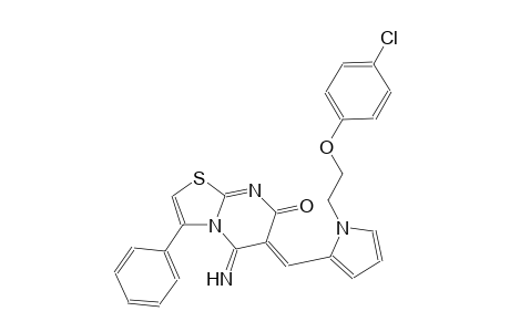 (6Z)-6-({1-[2-(4-chlorophenoxy)ethyl]-1H-pyrrol-2-yl}methylene)-5-imino-3-phenyl-5,6-dihydro-7H-[1,3]thiazolo[3,2-a]pyrimidin-7-one