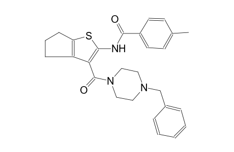 N-{3-[(4-benzyl-1-piperazinyl)carbonyl]-5,6-dihydro-4H-cyclopenta[b]thien-2-yl}-4-methylbenzamide